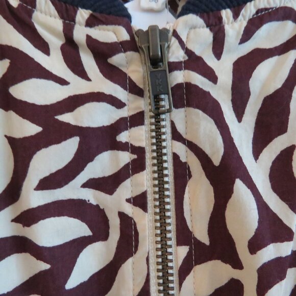 SOEUR Leaf Printed Cotton Bomber Chore Jacket Abstract Minimalist Sz 36 / US S - Picture 4 of 15